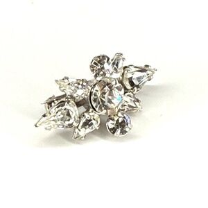 Crystal Rhinestone Silver Tone Pin